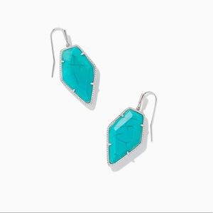 Framed Tessa Silver Drop Earrings in Variegated Turquoise Magnesite